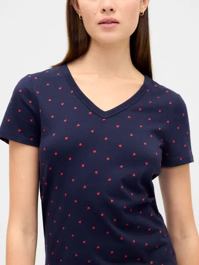 Gap Factory Favorite Print V-neck T-shirt In Blue
