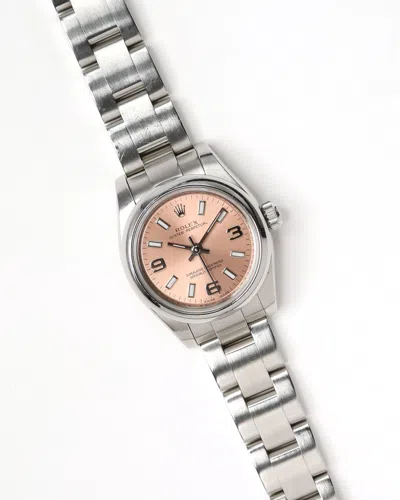 Rolex Lady-oyster Perpetual 26mm 2008 Watch In Metallic