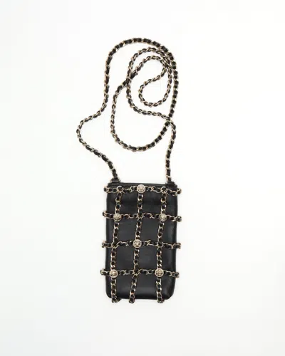 Pre-owned Chanel Tech Me Out Phone Bag In Black
