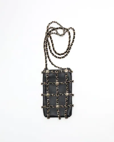 Pre-owned Chanel Tech Me Out Phone Bag In Black
