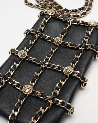 Pre-owned Chanel Tech Me Out Phone Bag In Black
