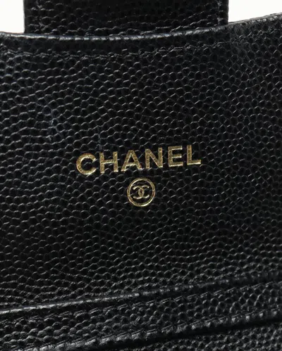 Pre-owned Chanel Caviar Mini Wallet On Chain Bag In Black