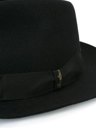 Borsalino Beaver Felt Medium Brim Hat In Black