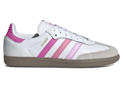 Pre-owned Adidas Originals Samba Og White Sneakers In Cloud White/orchid Fusion/rose Tone