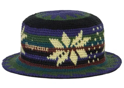 Pre-owned Supreme Snowflake Crochet Crusher Hat In Green
