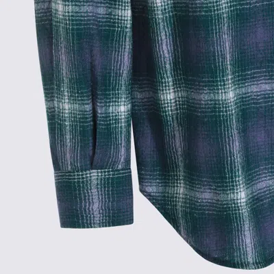 Auralee Checked Long Sleeve Button-down Shirt In Blue