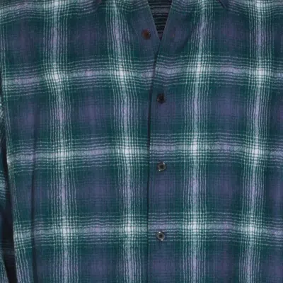 Auralee Checked Long Sleeve Button-down Shirt In Blue
