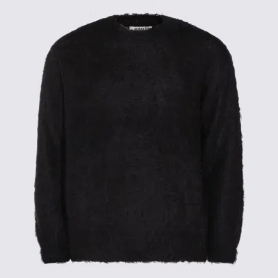 Auralee Cozy Long Sleeve Crew Neck Sweater In Black
