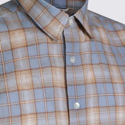 Auralee Lightweight Checked Long Sleeve Shirt In Blue