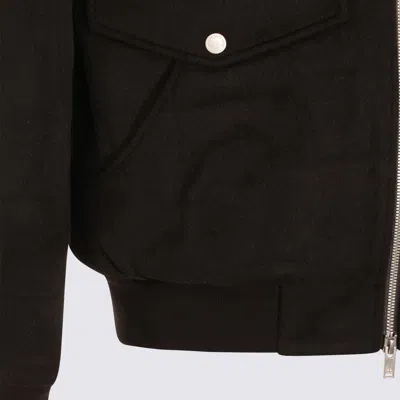 Moose Knuckles Black Wool Casual Jacket In Black