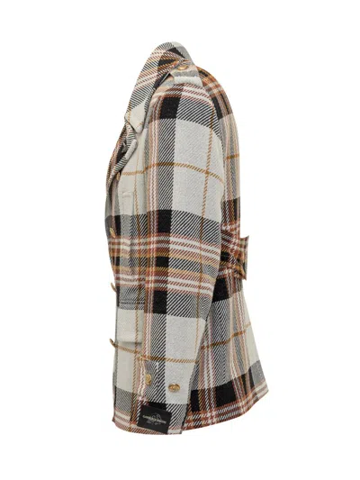 Gabriele Pasini Double-breasted Checkered Jacket In Gray