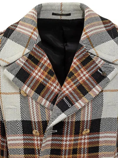 Gabriele Pasini Double-breasted Checkered Jacket In Gray
