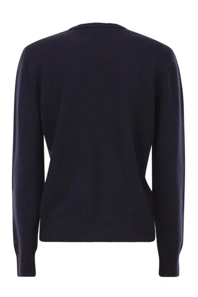 Mc2 Saint Barth New Queen Wool Blend Jumper With Embroidery In Black