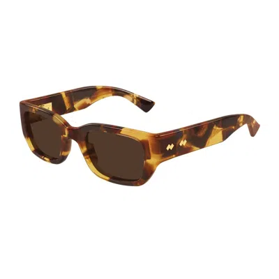 Bottega Veneta Bv1400s Linea Intrecciato Sunglasses In Brown