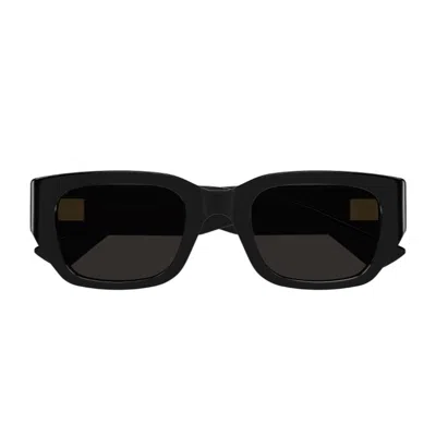 Bottega Veneta Bv1400s Linea Intrecciato 001 Black Grey Sunglasses In Black