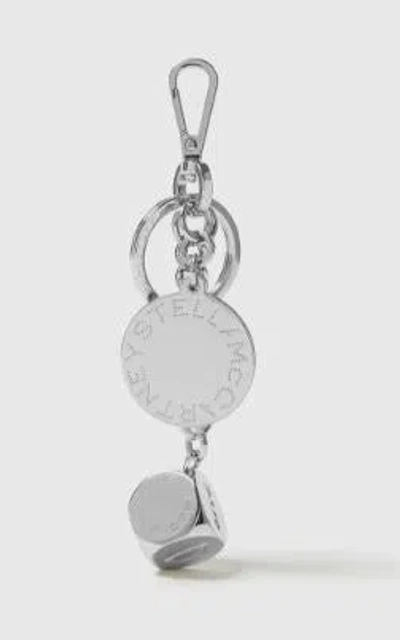 Stella Mccartney Dice Charm Keychain In Metallic