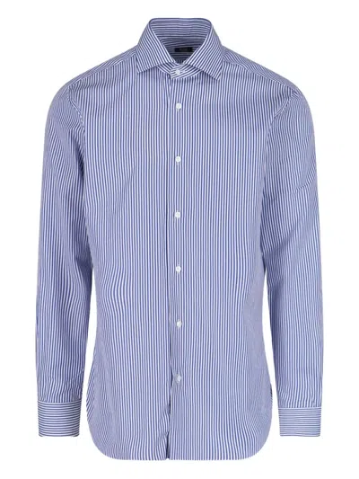 Barba Napoli Striped Shirt In Blue