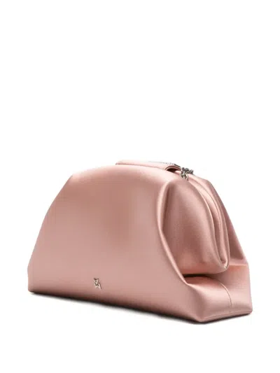 Amina Muaddi Camelia Embellished Clutch Bag In Pink