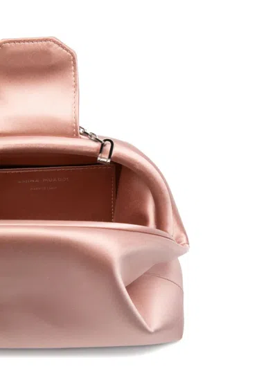 Amina Muaddi Camelia Embellished Clutch Bag In Pink