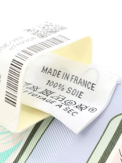 Pre-owned Hermes 2020s Story Ribbon Scarf In Blue