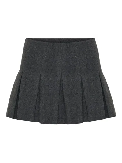 Nicholas Mimmy Pleated Mini Skirt In Gray