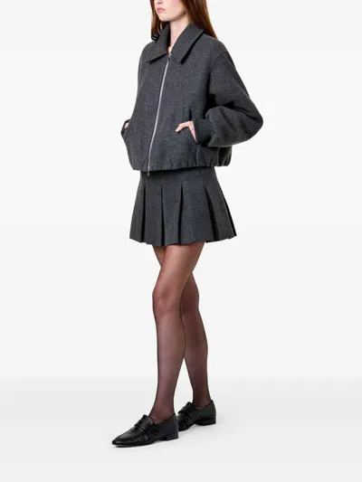 Nicholas Mimmy Pleated Mini Skirt In Gray