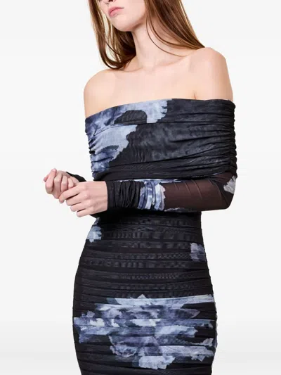 Nicholas Oaklyn Long-sleeve Floral Maxi Dress In Blue