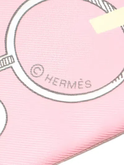 Pre-owned Hermes 2020 Do Re Boucles Ribbon Scarf In Pink