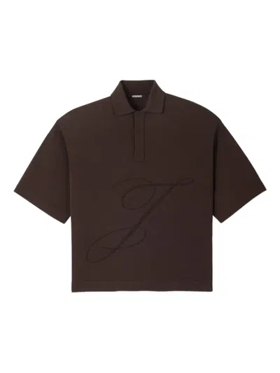 Jacquemus Logo-detailing Polo Shirt In Brown