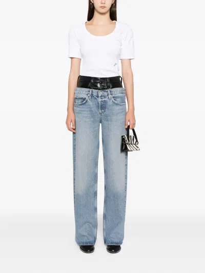Agolde Belt Loop Jeans In Blue