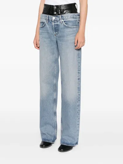 Agolde Belt Loop Jeans In Blue