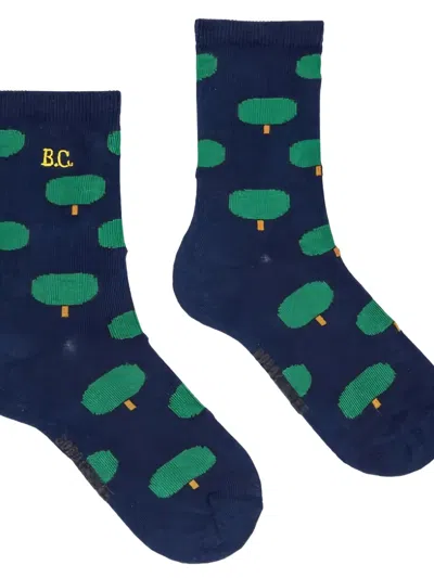 Bobo Choses Tree-patterned Socks In Blue