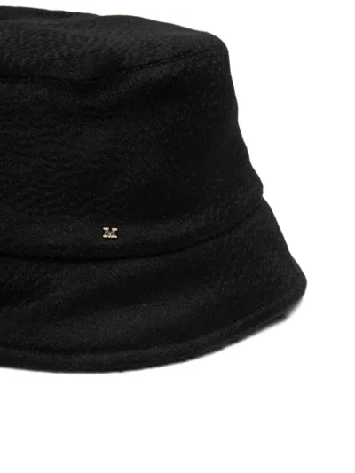 Max Mara Luxurious Wide Brim Hat With Soft Texture In Black