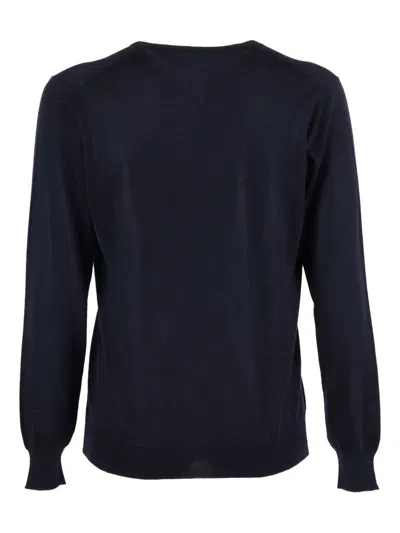 Filippo De Laurentiis V-neck Long-sleeve Sweater In Blue
