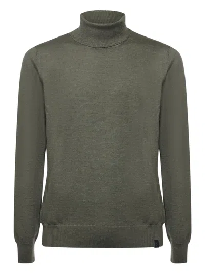 Fay Roll-neck Long-sleeve Sweater In Green