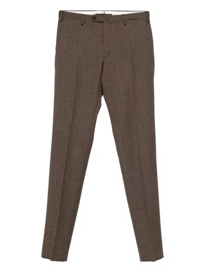 Incotex Stretch-wool Trousers In Brown