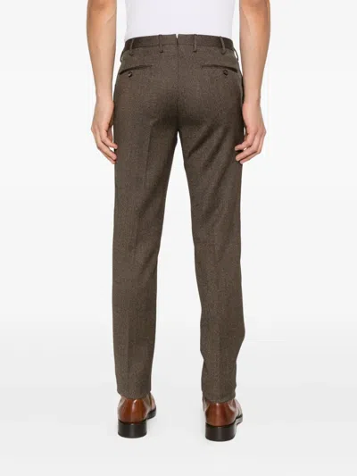 Incotex Stretch-wool Trousers In Brown