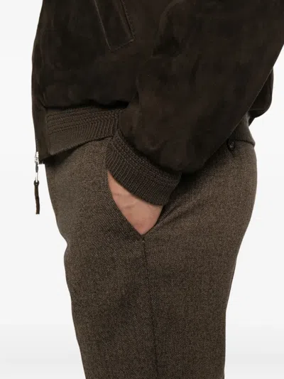 Incotex Stretch-wool Trousers In Brown