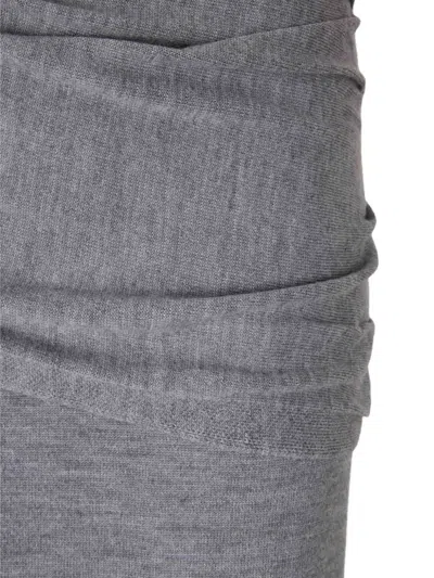 Staud Wilma Ruched Midi Skirt In Gray