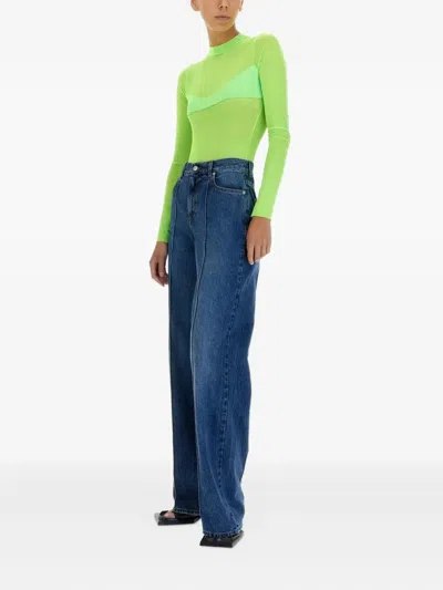 Not After Ten Green Solid Mock Collar Top In Green