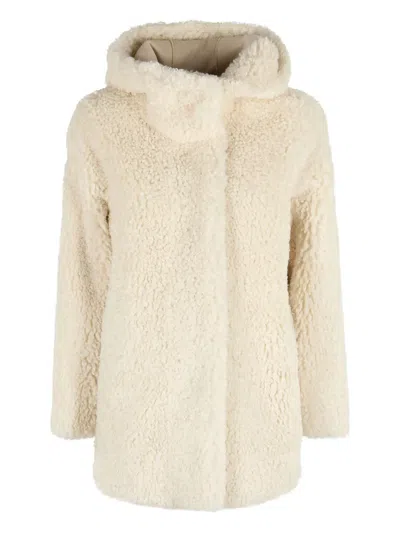 Rrd Hooded Coat In Neutral