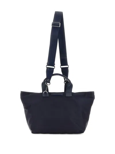 Orciani Canvas Shoulder Bag In Blue