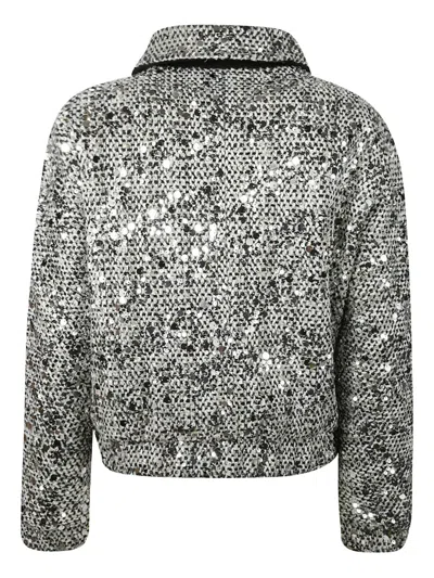 Add Sequin-embellished Jacket In Silver
