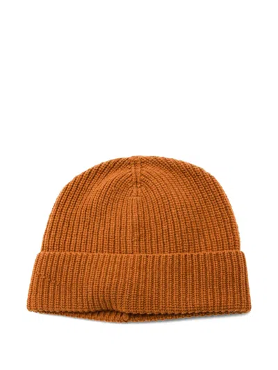 Seven Gauge Camel Wool Beanie In Brown