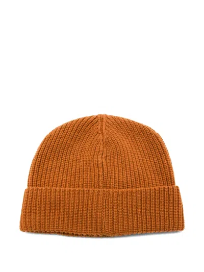 Seven Gauge Camel Wool Beanie In Brown