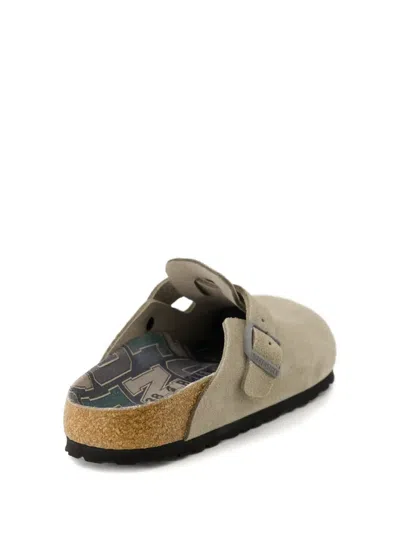 Birkenstock Buckle Boston Mules In Brown