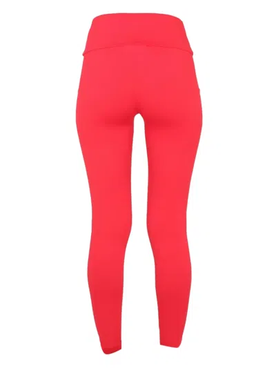 Msgm Logo Leggings With Elastic High Waistband In Pink