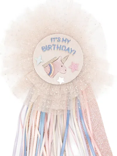 Mimi & Lula Neutral Unicorn Birthday Badge In Multi