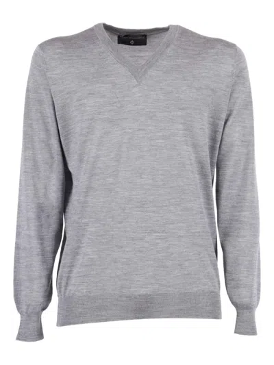 Filippo De Laurentiis V-neck Sweater In Gray