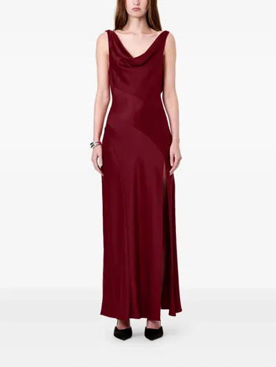 Nicholas Alfina Cowl-neck Maxi Dress In Burgundy